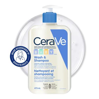 CeraVe Baby Wash & Shampoo, Tear-Free Baby Body Wash with Ceramides and Vitamin E 473ml
