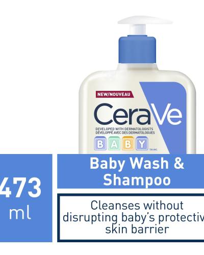 CeraVe Baby Wash & Shampoo, Tear-Free Baby Body Wash with Ceramides and Vitamin E 473ml