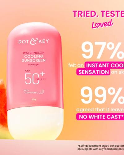 Dot & Key Watermelon Cooling Sunscreen SPF 50+ PA++++ With New-Age UV Filters 50g