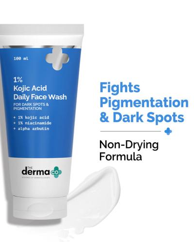 The Derma Co 1% Kojic Acid Face Wash with Niacinamide & Alpha Arbutin For Dark Spots & Pigmentation - 100ml