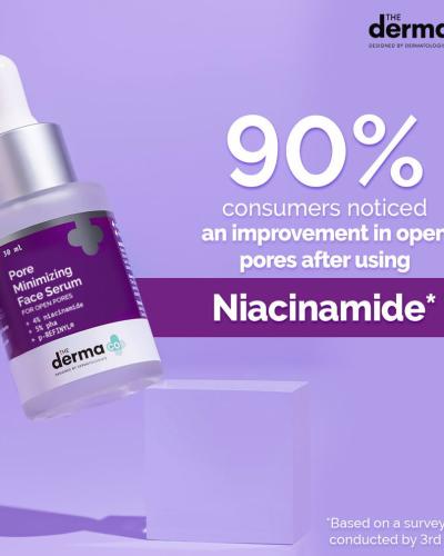 The Derma Co Pore Minimizing Face Serum with 4% Niacinamide, 5% PHA and p-REFINYL® 30ml