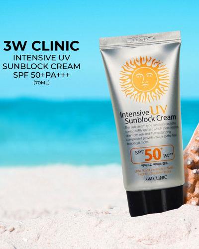3W CLINIC Intensive UV Sunblock Cream SPF 50+PA+++ 70ml