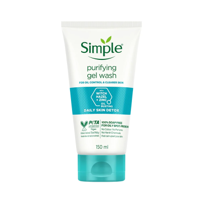 Simple Daily Skin Detox Purifying Face Wash With 5% Witch Hazel + Zinc 150ml