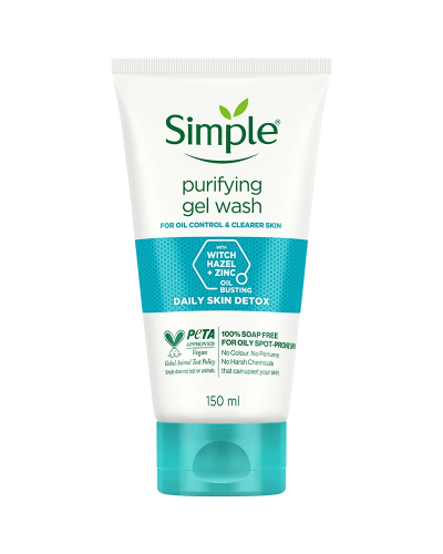 Simple Daily Skin Detox Purifying Face Wash With 5% Witch Hazel + Zinc 150ml