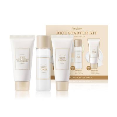 I'm From Rice Starter Kit - Korean Rice Skincare Kit, Hydrating & Brightening Cleanser, Toner, Cream Total 75ml